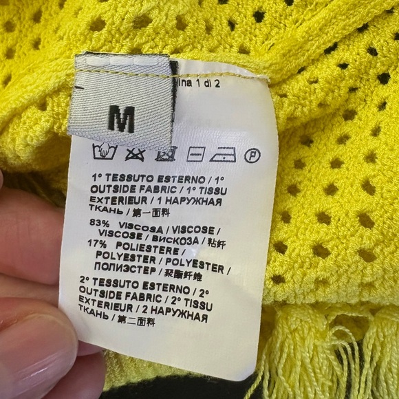 PINKO Yellow Crochet Fringe Tank Top - Picture 6 of 6